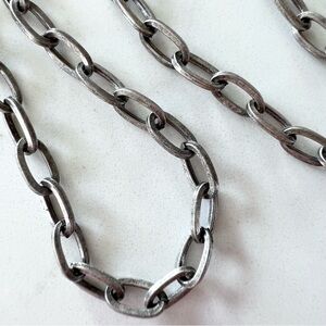 ⭐️ Matte Silver Tone Cable Chain Necklace